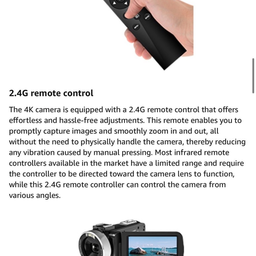 Cenzoar 4K Camcorders Video Camera, 60FPS 48MP 18X Digital Camera for YouTube Vl - Picture 9 of 11